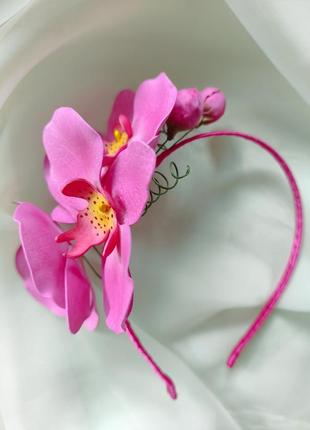 Обруч орхидея, ободок орхидеи, венчик с цветами2 фото