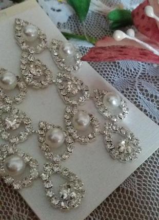 Весільні сережки з перлами арт. с-07-а2 фото