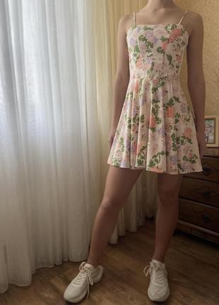 Плаття-корсет з квітковим принтом zara xs, s