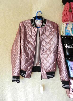 ⛔✅ крутая куртка эко кожа с жемчугом