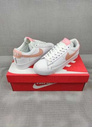 Женские кеды nike blazer low white&amp;powder4 фото