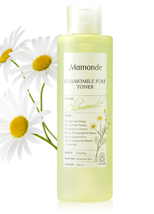 Тонер для чувствительной кожи с экстрактом ромашки mamonde chamomile pure toner, 25 мл3 фото