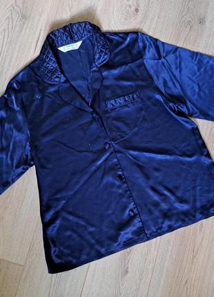 Атласна синя нічна сорочка