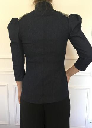 Оригинальный женский джинсовый пиджак. размер 46.3 фото