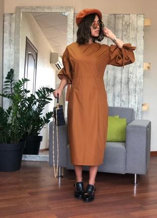 Женское платье коричневого цвета timiami (италия) размер m-l