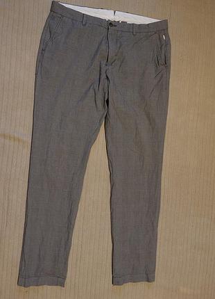 Легкие летние серые клетчатые х/б брюки bellerose бельгия 46 р.