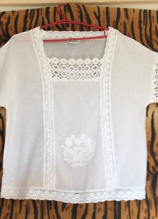 Супер блуза білосніжна "cotton soul 3xl",100%котон,індія.
