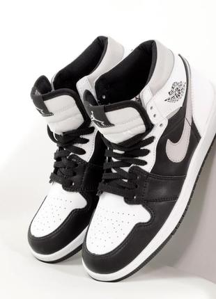 Кроссовки Infrared air jordan 1 retro white grey black