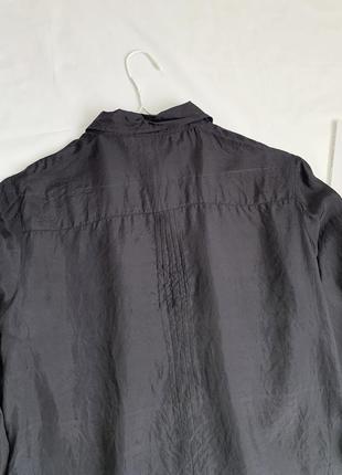 Рубашка, блуза, шелковая, натуральный шелк, черная, базовая, kapalua5 фото