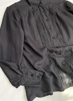 Рубашка, блуза, шелковая, натуральный шелк, черная, базовая, kapalua6 фото