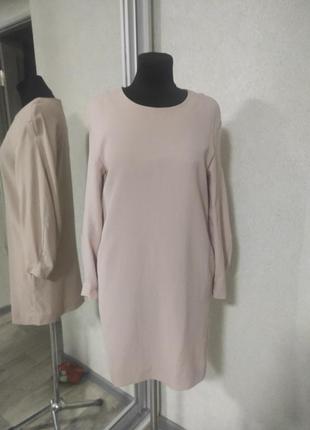 Cos пудровое платье футляр с объемными рукавами в виде zara h&amp;m carin wester mango платье пудра