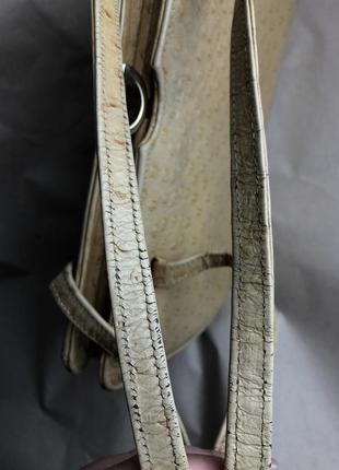 Вінтажна шкіряна сумка elbief england 50-60-і роки натуральна шкіра з тисненням під страуса вінтаж раритет антикваріат під реставрацію ремонт6 фото