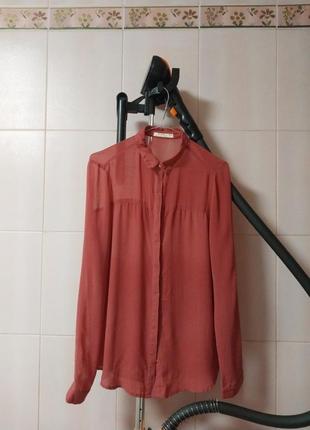 Блуза рубашка bershka темно розового цвета s обмен обмен2 фото