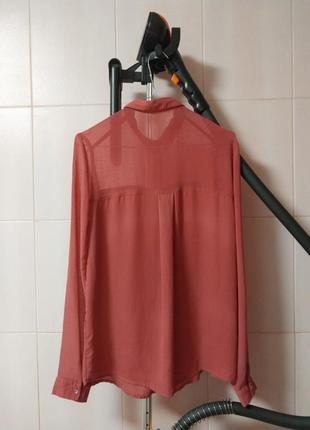Блуза рубашка bershka темно розового цвета s обмен обмен3 фото