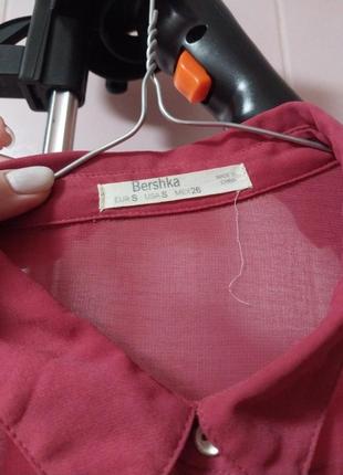 Блуза рубашка bershka темно розового цвета s обмен обмен4 фото