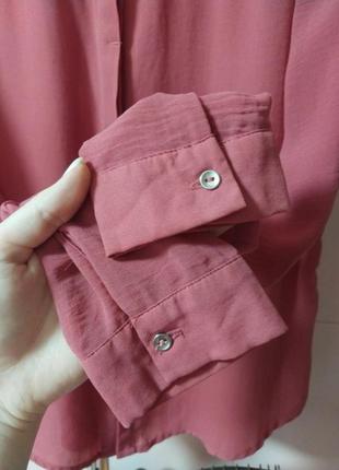 Блуза рубашка bershka темно розового цвета s обмен обмен6 фото