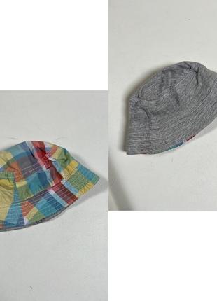 Синяя панамка в клетку для мальчика с завязками панама коттон двухсторонняя панама для младенцев