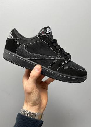 Nike air jordan x travis scott чоловічі чорні стильні кросівки найк джордан весна осінь брендовые чёрные кроссовки мужские демисезонные