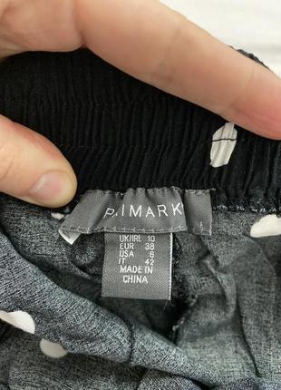 Тонкие брюки в горох из вискозы