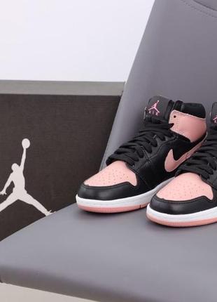 Кроссовки nike air jordan 1 retro black pink5 фото