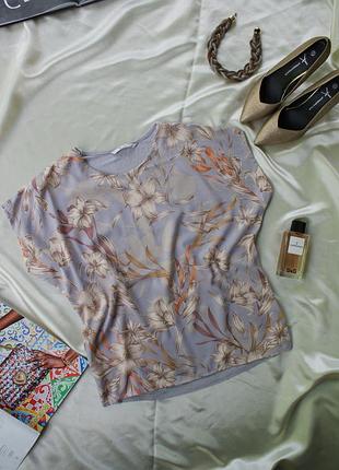 Актуальна блуза футболка оверсайз квітковий принт