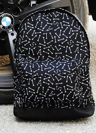 Мужской рюкзак черного цвета принт кости1 фото