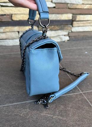 Маленькая женская сумочка клатч ysl люкс качество, минисумка на плечо голубой4 фото