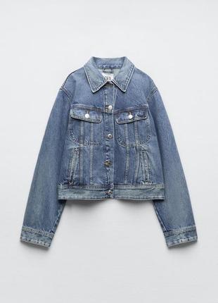 Джинсовка джинсовая куртка джинсовий пиджак жакет зара zara