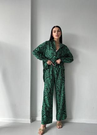 Костюм з софту 💚 довга сорочка oversize та штани