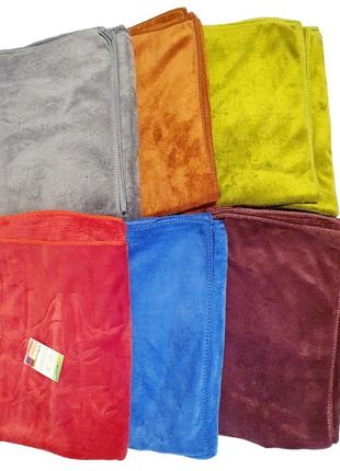 Плюшевые полотенца из микрофибры бамбук 140×70см баня1 фото