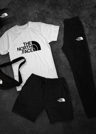 Шикарный комплект the north faceпланетный костюм футболка + шорты tnf