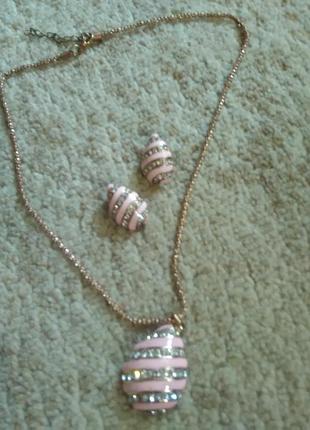 Набор украшений, цепочка с подвеской, серьги