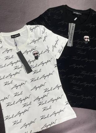 💜є наложка 💜exclusive 1:1 ,жіноча  футболка у стилі "karl lagerfeld"❤️