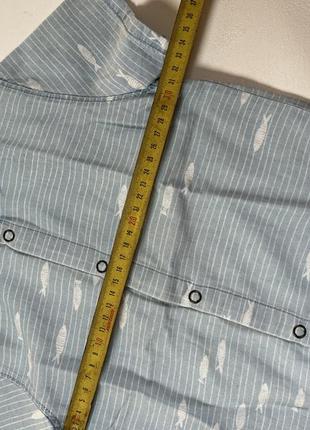 Джинсовая рубашка короткий рукав с рыбками рубашка zara для мальчика 3-4р4 фото