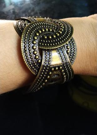 Оригінальний браслет в етно стилі,метал з тисненням