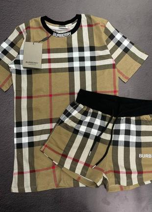💙есть наложка 💙exclusive 1:1 женский спортивный костюм "burberry"❤️футболка + шортики❤️lux качество