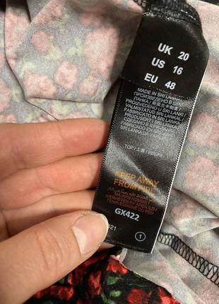 Трикотажна блуза блузка у квітковий принт великого розміру батал simply be , xxxl 56-58р4 фото