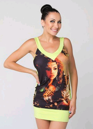 Туника летняя трикотажная яркая