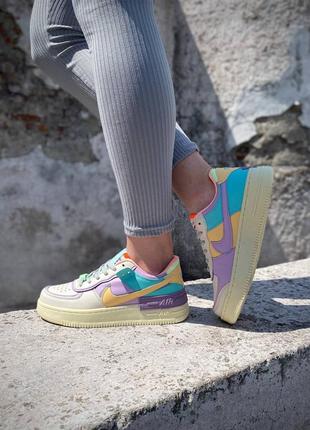 Жіночі кросівки кеди nike air force 1 shadow pale ivory найк аир форс шадов разноцветные