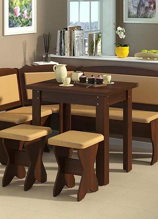 Кухонный уголок император с раскладным столом и табуретами