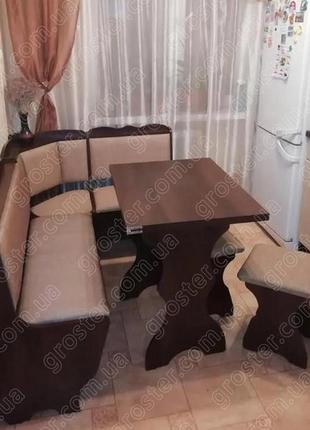 Кухонний куток лорд з розкладним столом +2табурета2 фото