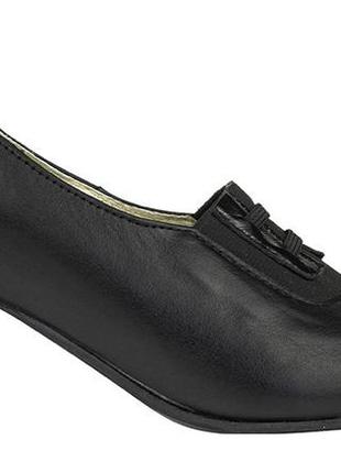 Туфли-лодочки женские  чёрные натуральная кожа украина  swallow - размер 36 (24 см)  (модель: las16-12kblack)