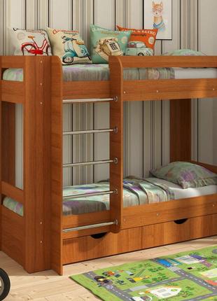 Двох'ярусне ліжко з шухлядами для білизни дует-3