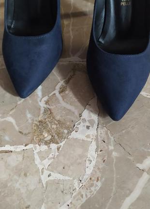 Красивые удобные туфли женские синие4 фото