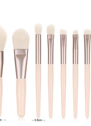 Набор кистей для макияжа бежевые кисть для нанесения пудры румян тонального крема...