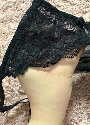 Чорний мережевний пояс для панчіх л розмір