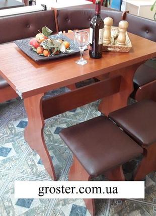 Кухонний куточок принц з розкладним столом та 2 табурети3 фото