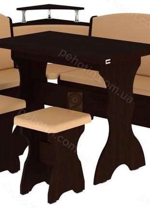 Кухонний куточок сенатор з розкладним столом та 2 табурети6 фото