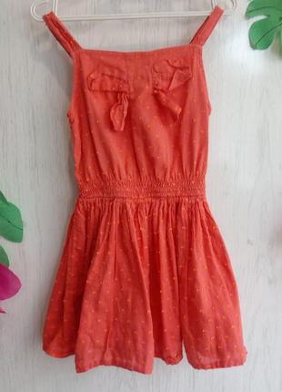Милое красивое оранжевое платье на 4-5 лет