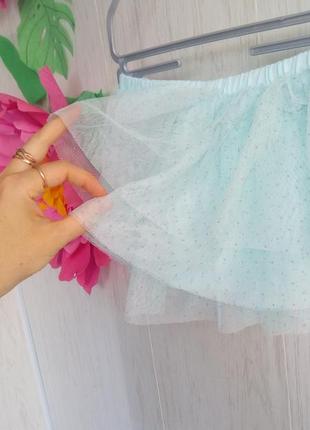Фатиновая фирменная пышная голубая юбка на девичник танцы короткая мини4 фото